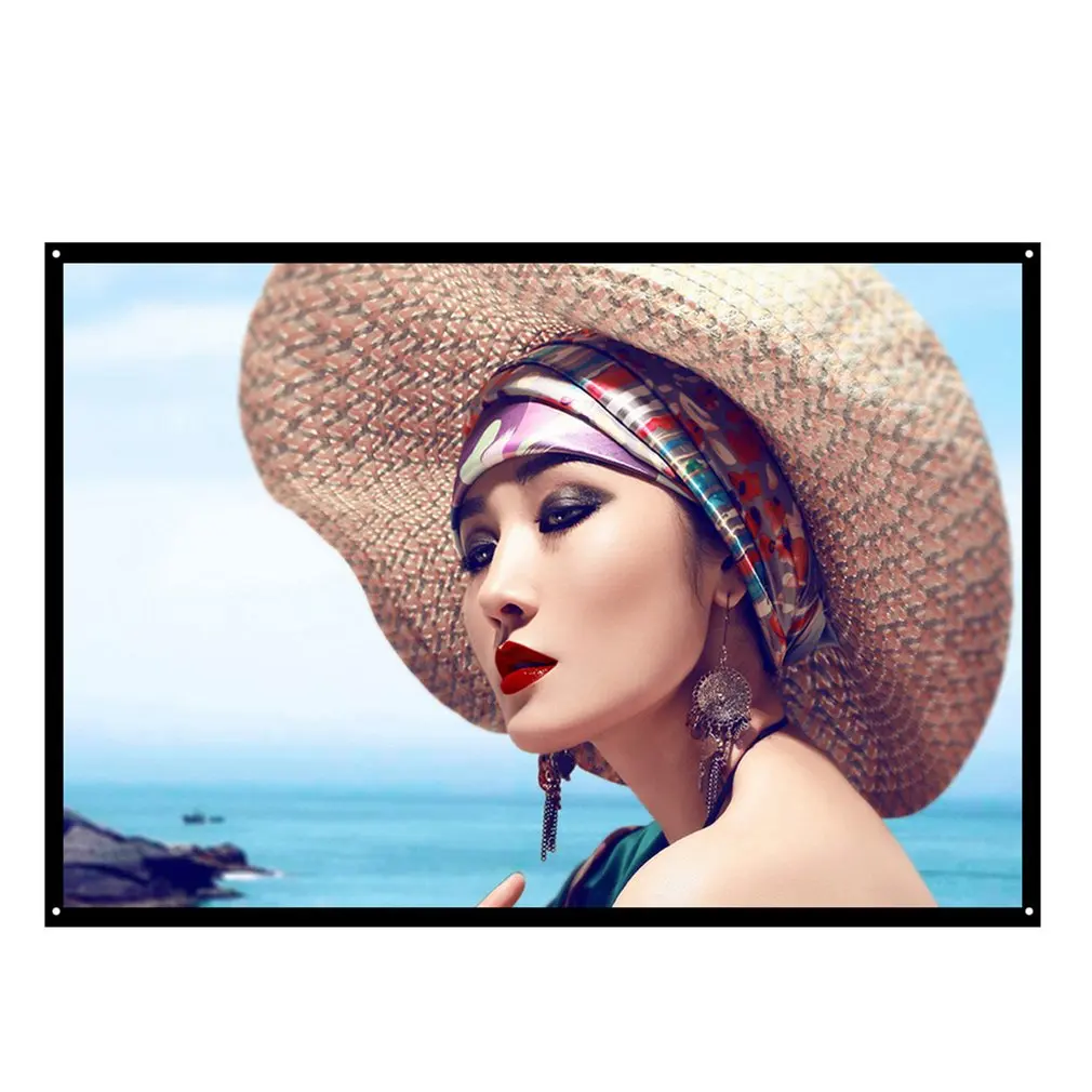 Rigal 60 100 بوصة 16:9 المحمولة العارض شاشة الإسقاط البلاستيك شاشة ماتي الأبيض الحائط المسرح المنزلي شريط السفر Rigal 60 100 بوصة 16:9 المحمولة العارض شاشة الإسقاط البلاستيك شاشة ماتي الأبيض الحائط المسرح المنزلي شريط السفر