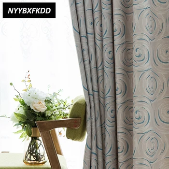 

Home Decoration Modern Printed Blackout Curtains Cloth For Bedroom Living Room Window Double Sided Curtain Fabric Treatment