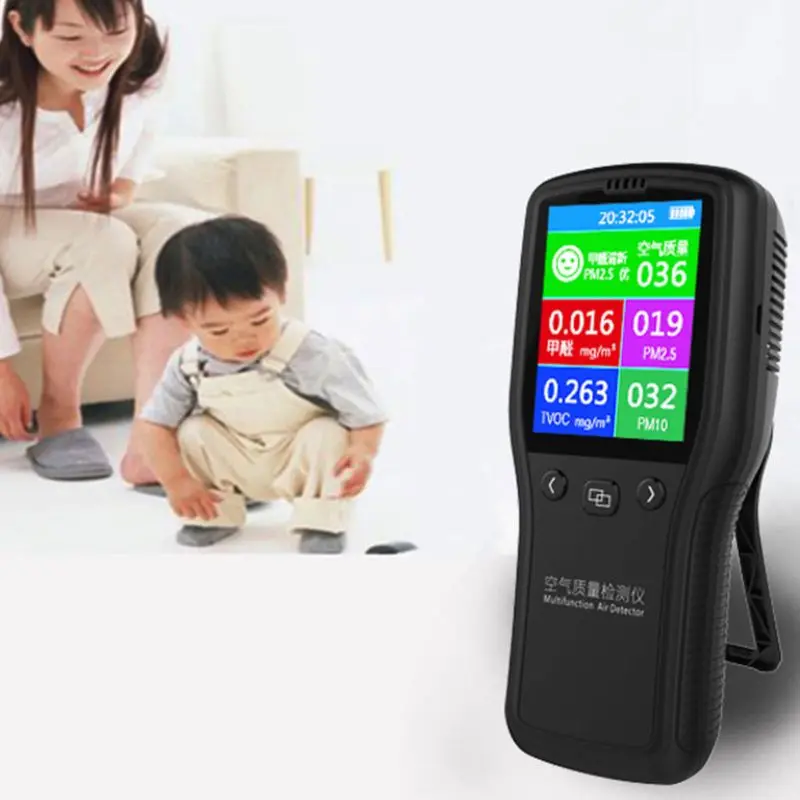 Pm2.5 detector air quality monitor digital testing appliance for supervising formaldehyde tvoc pm2.5 pm10 hcho
