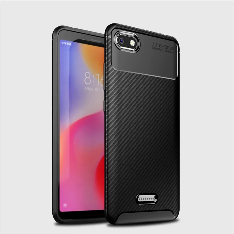 Best For Xiaomi Redmi 6 Case Luxury Shockproof Carbon fibre Soft Silicone Back Cover Funda Coque For Xiaomi Redmi 6A Phone Bags Case