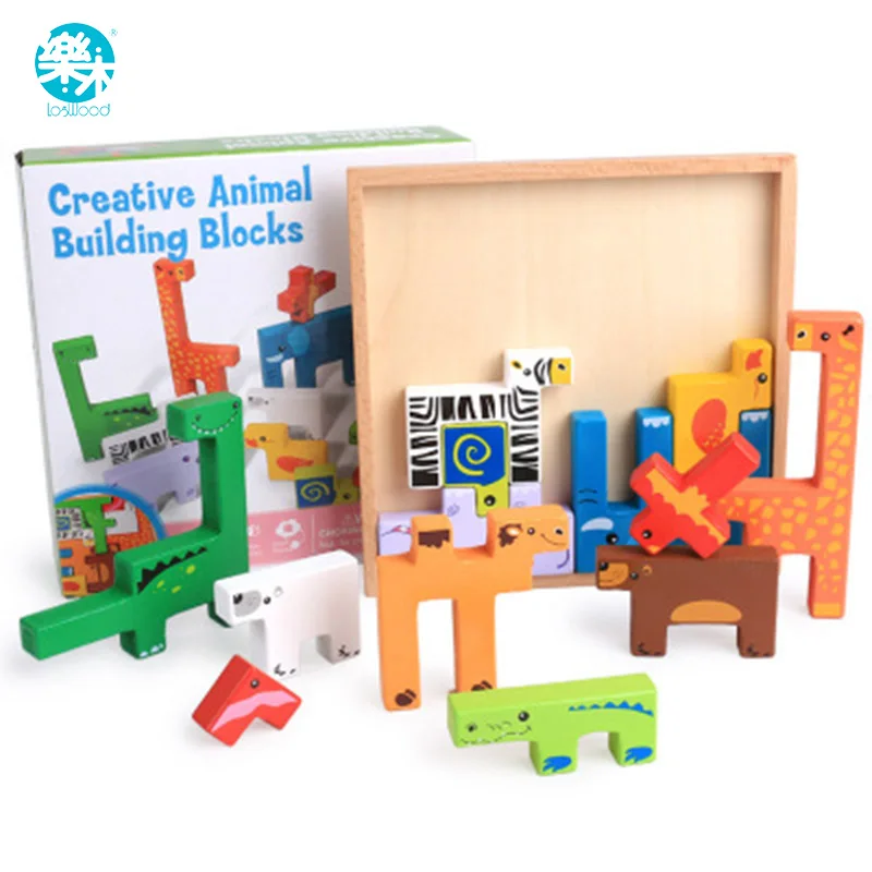 Logwood Wooden Toys Baby Building Block toy for children Animal 13pcs Colorful Learning Educational Table Game for Baby Gifts baby-building-blocks-wooden : image Logwood Wooden Toys Baby Building Block toy for children Animal 13pcs Colorful Learning Educational Table Game for Baby Gifts baby-building-blocks-wooden