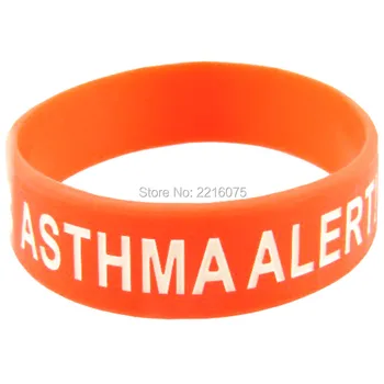 

300pcs Asthma Alert Medical Alert wristband silicone bracelets free shipping by DHL express