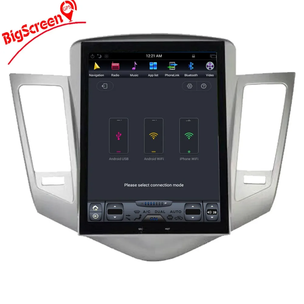 Best Tesla Style Android 7.1 Car DVD Player GPS Navi For CHEVROLET CRUZE 2009-1013 Radio Stereo Unit Satnav Multimedia Autoradio 3