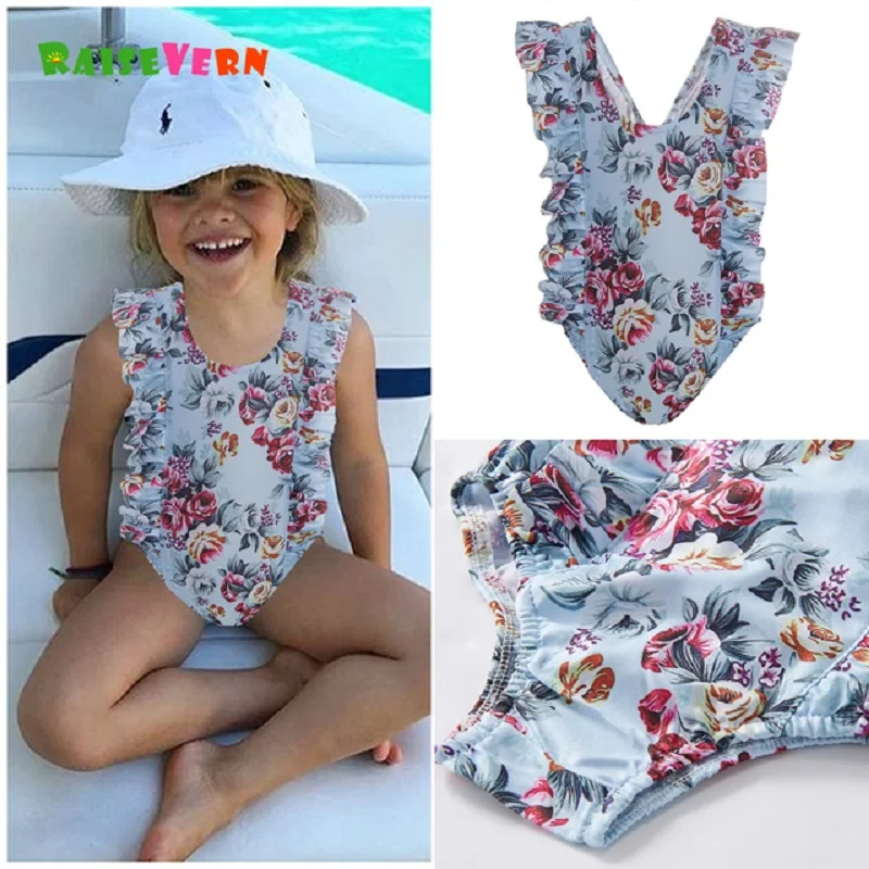 

2019 Summer Infant Floral Pineapple Unicorn Leopard Printed Girls Swimsuit Newborn Bodysuit Tollder Baby Swimming Suits