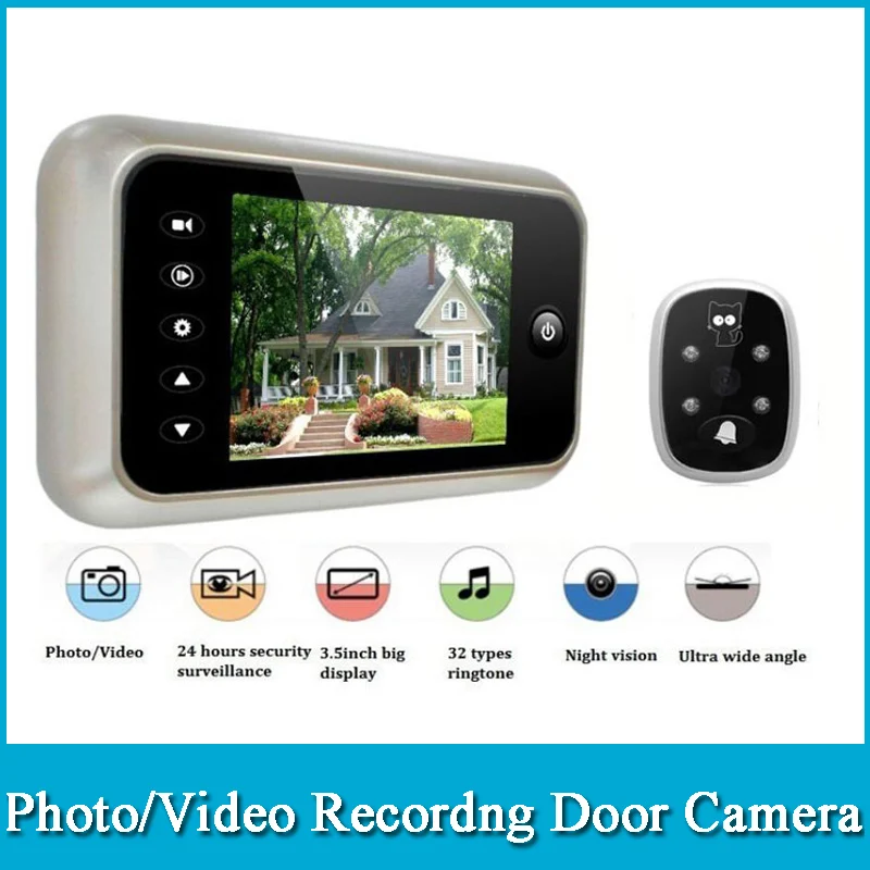 New 3 5 LCD Electronic font b Door b font Bell Viewer Color Screen Wireless font