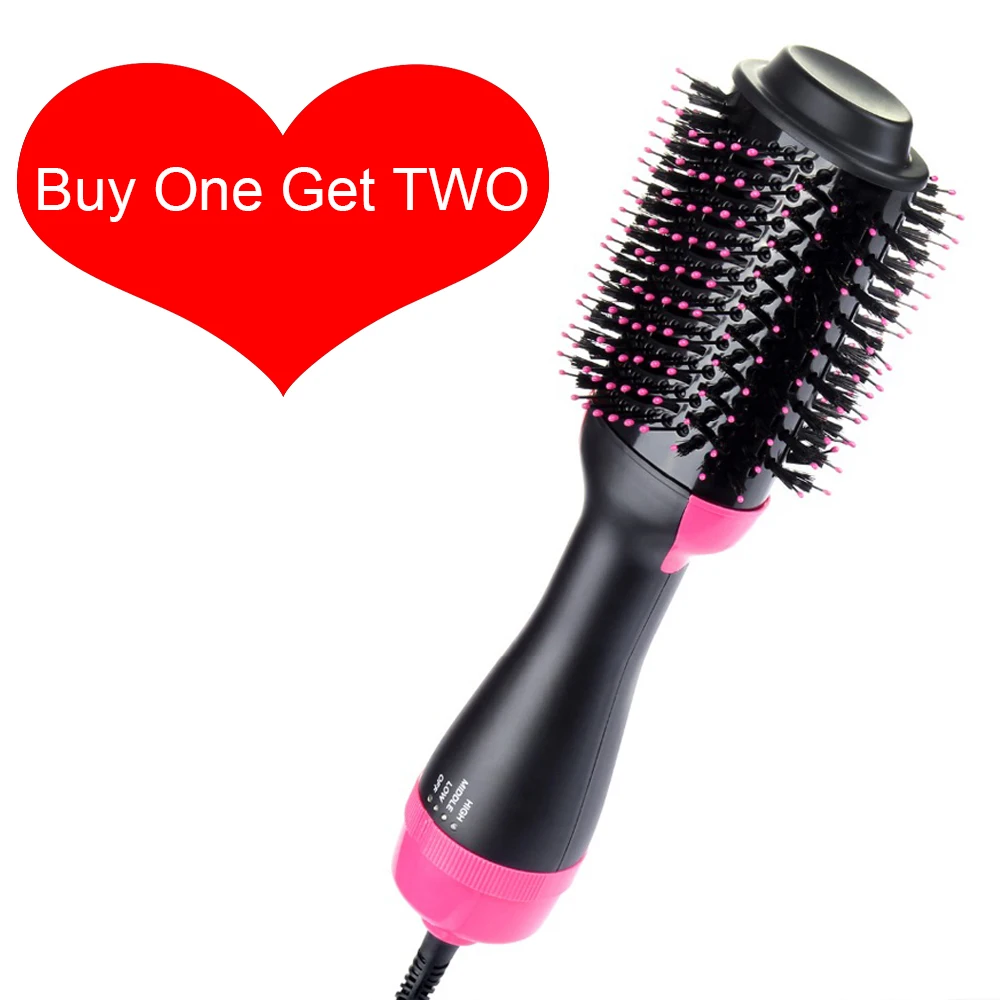 

2 in 1 curler and straightener One Step Electric Hair Dryer Brush Ionic Professional Blow Hot Air Brush Iron Salon curling iron