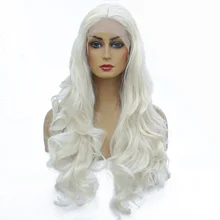 Омбре объемная волна парик на кружеве 24 дюйма длинный синтетический парик для женщин розовый белый коричневый Cospaly Парики термостойкие волосы Eunice волосы