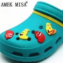 4 шт./компл. ПВХ с героями мультфильмов в Корейском стиле личинка украшения для обуви веселый ошибка сад обуви с рисунком «крокодил» для изготовления браслета Ассорти JIBZ/Напульсники Детские вечерние Xmas