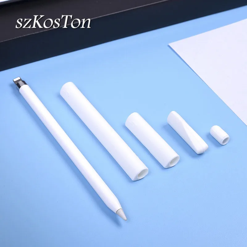 

1 Set 4 in 1 Non-Slip Silicone Cover for Apple Pencil Case for iPad Pro Pencil for ipencil Anti-lost Protective Wrap Kit Case