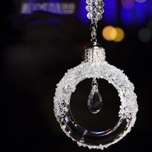 Модный автомобиль кристалл круг кулон зеркало заднего вида висячие украшения Декор