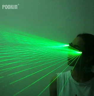 Горячие перезаряжаемые зеленые красные лазерные очки LED сценические светящиеся очки для DJ клуба/Вечеринки - Испускаемый цвет: Green