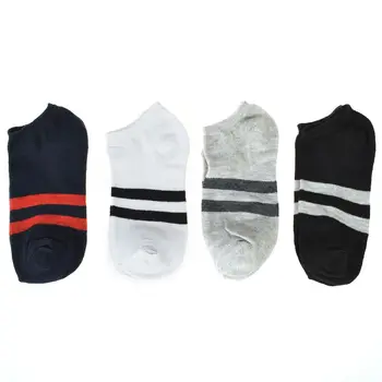

New Arrival Men's Cotton Socks Stripe Pattern Deodorant Sweat Resist Low Cut Socks Invisible Sock