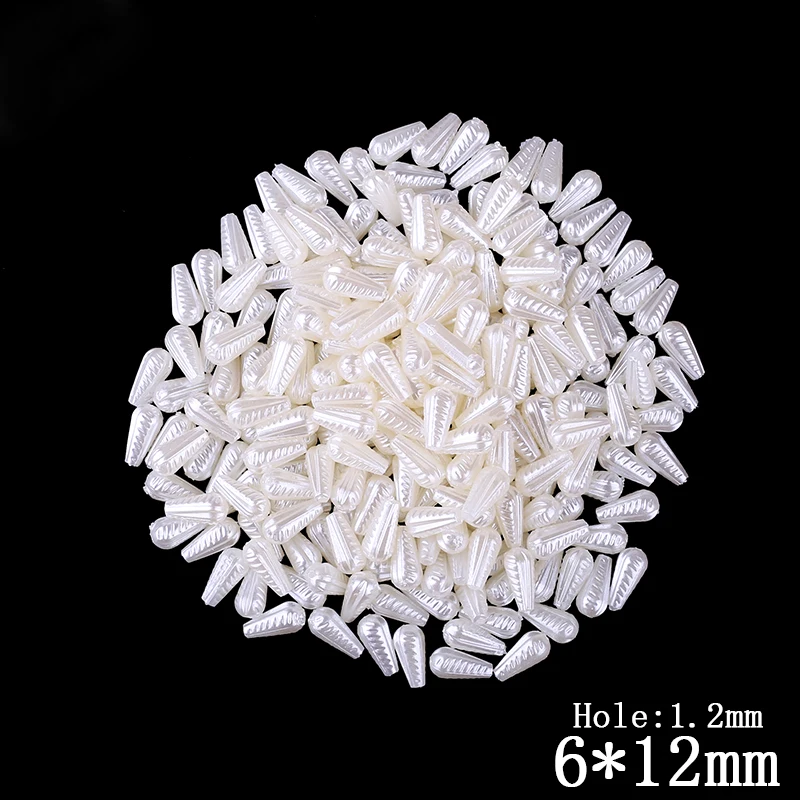 

200Pcs/Lot Teardrop Beads Loose Simulated Pearl Beads Fit Necklaces Bracelet DIY Making,12*6mm Fit Kids