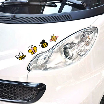 

10 x Fly Colorful Bee Creative Auto Decal Car Sticker Car Door Edge Anti Scratch Car Bumper Body Decal Creative Pattern Vinyl