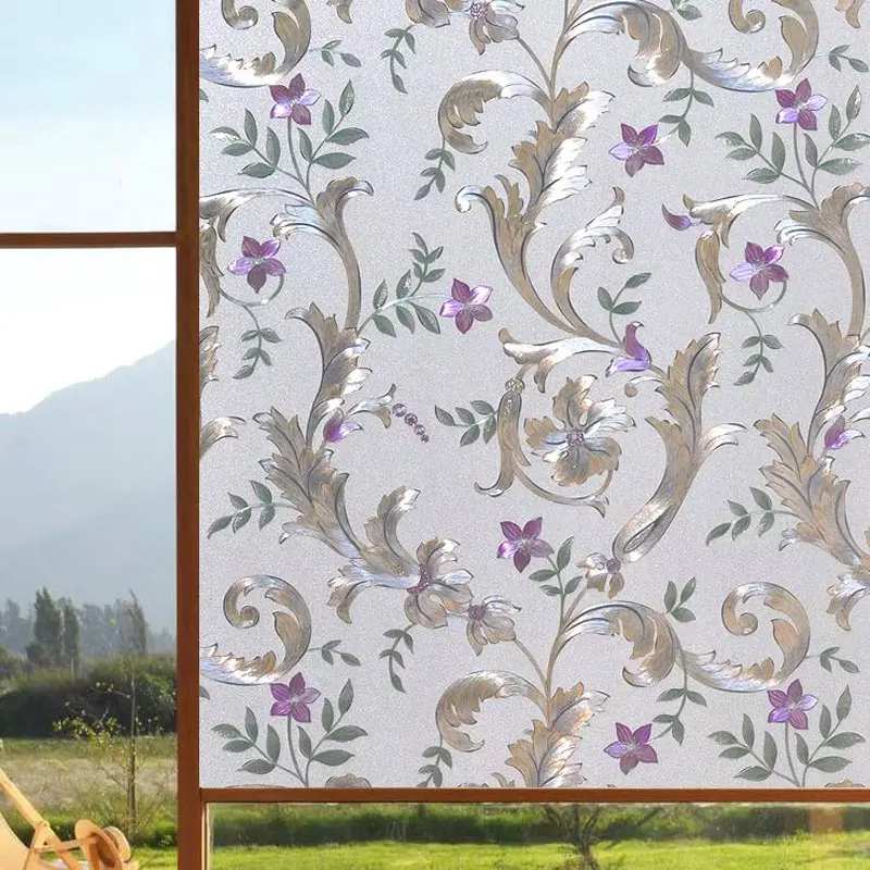 Ombre flowers3D Crystal diamond Home Window Cover Film No-Glue stained New Year Decorative Privacy Glass Stickers 45/60/75*200cm Ombre flowers3D Crystal diamond Home Window Cover Film No-Glue stained New Year Decorative Privacy Glass Stickers 45/60/75*200cm