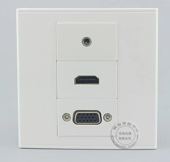 

Wall Socket Plate 3 PortS One HDMI & One VGA & One 3.5mm Audio jack Panel Faceplate Outlet Wholesale Lots
