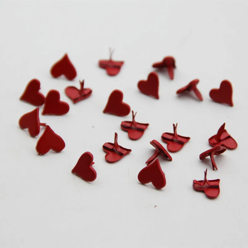 50Pcs Metal Paper Fasteners Handmade Stamping Decoration Heart
