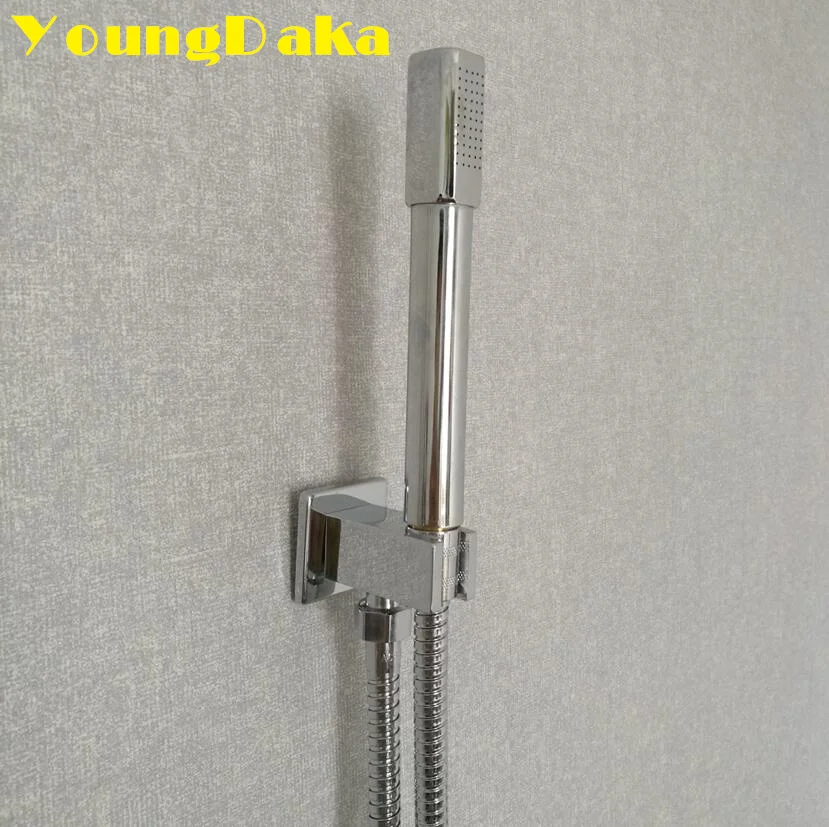 Brass Chrome handheld Shower Head With Shower Head Holder & Inlet Water Valve Water Saving