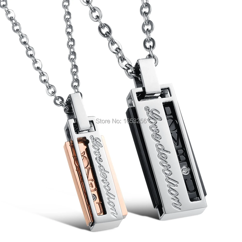 

Couple promise Stainless Steel Fashion Lover's Jewelry pendant Necklace Charming Valentine's day gifts