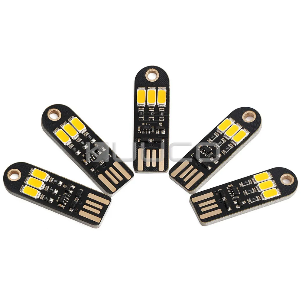 5 PCS/LOT Pocket Led Light USB Warm White Night Light Ultra-thin USB Energy-Saving Lamp for Power Bank Computer Laptop