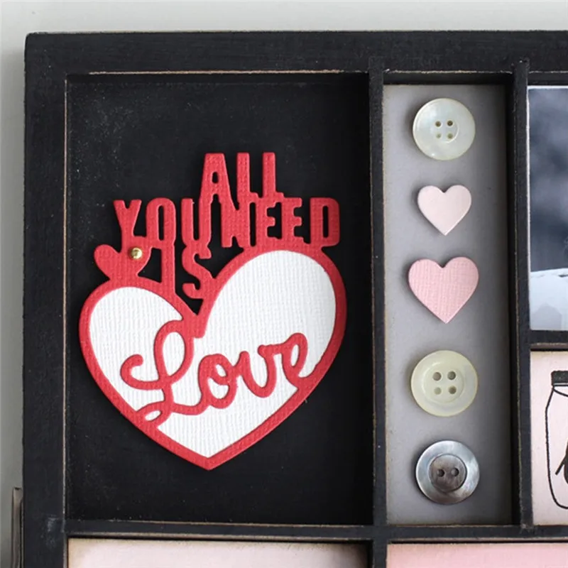 

DiyArts Heart Letter Metal Cutting Dies Stencil Scrapbooking Photo Album Card Paper Embossing Craft DIY Cutting Dies
