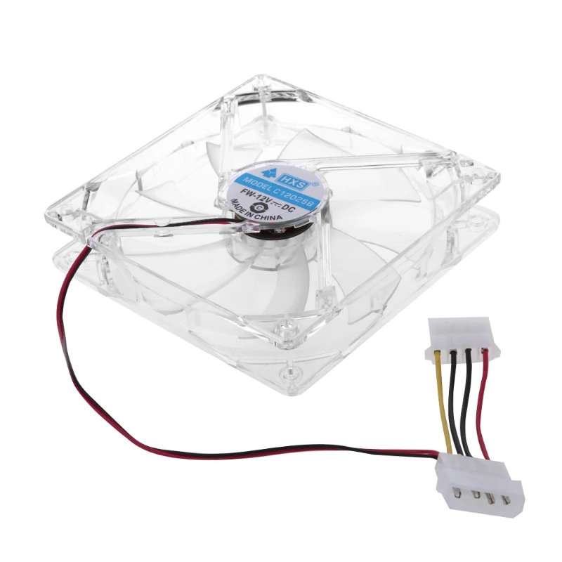 

tablet-4 Colorful LED Light 120mm Computer PC Clear Case Quad Heatsink CPU Cooling Fan