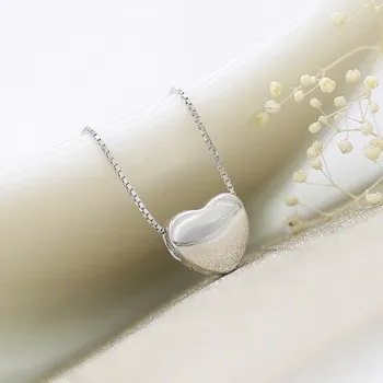 

DreamySky Drop Shipping Real Pure 925 Sterling Silver Heart Necklaces For Women Jewelry Collar Colar de Plata