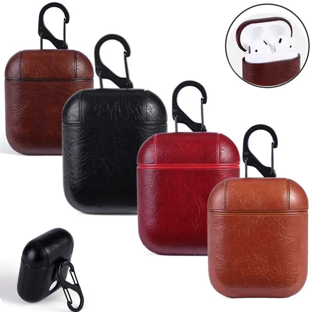 

New Genuine Leather Protective Case Skin Cover Dust/Shock-proof Guard for Apple AirPod Bluetooth Earphone