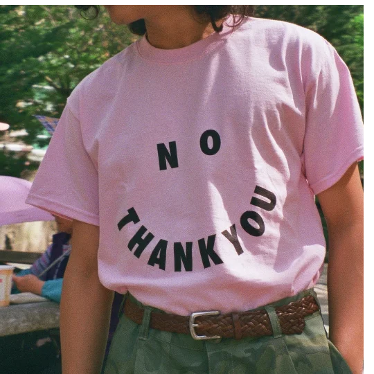Женская и мужская футболка унисекс No THank you летняя стильная модная одежда