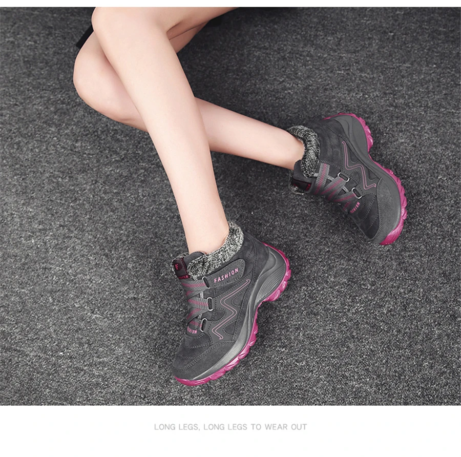 STS BRAND 2019New Winter Women Snow Boots Women Warm Push Ankle Boots Block High-tops Female Waterproof Boot Rubber Travel Shoes (30)