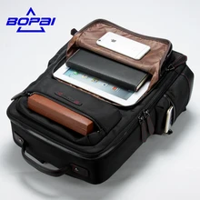 Bopai bolso masculino de gran capacidad de 2017 nuevos hombres de la moda de lujo de alta calidad a prueba de agua bolsa de mensajero del ordenador portátil de la escuela mochila de viaje