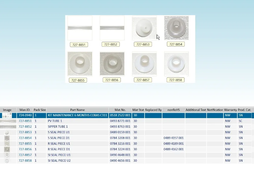 

ROCHE(Switzerland) KIT MAINTENANCE for 6 MONTHT,Cobas C311 Chemistry analyzer(New,Original)