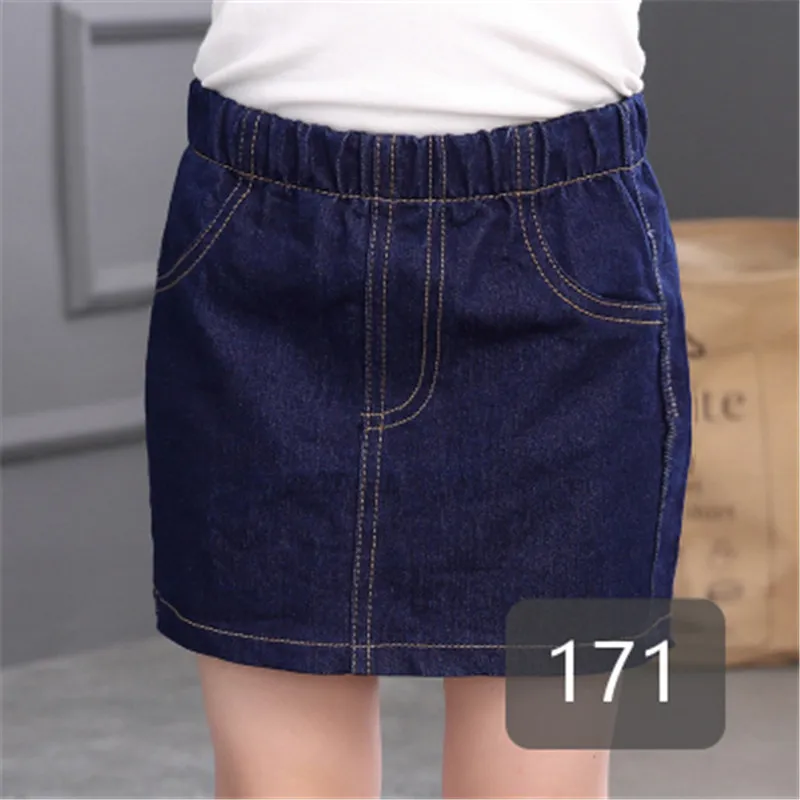 

2-12y 2018 girls denim skirt spring &summer elastic waist female children clothing fashion vintage girls pencil skirts AA2624