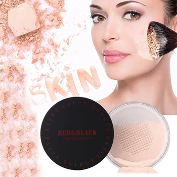 

Red&Black Face Loose Powder Matte Finish Transparent Setting Powder Professional Translucent Makeup Oil-control Compact Cosmetic