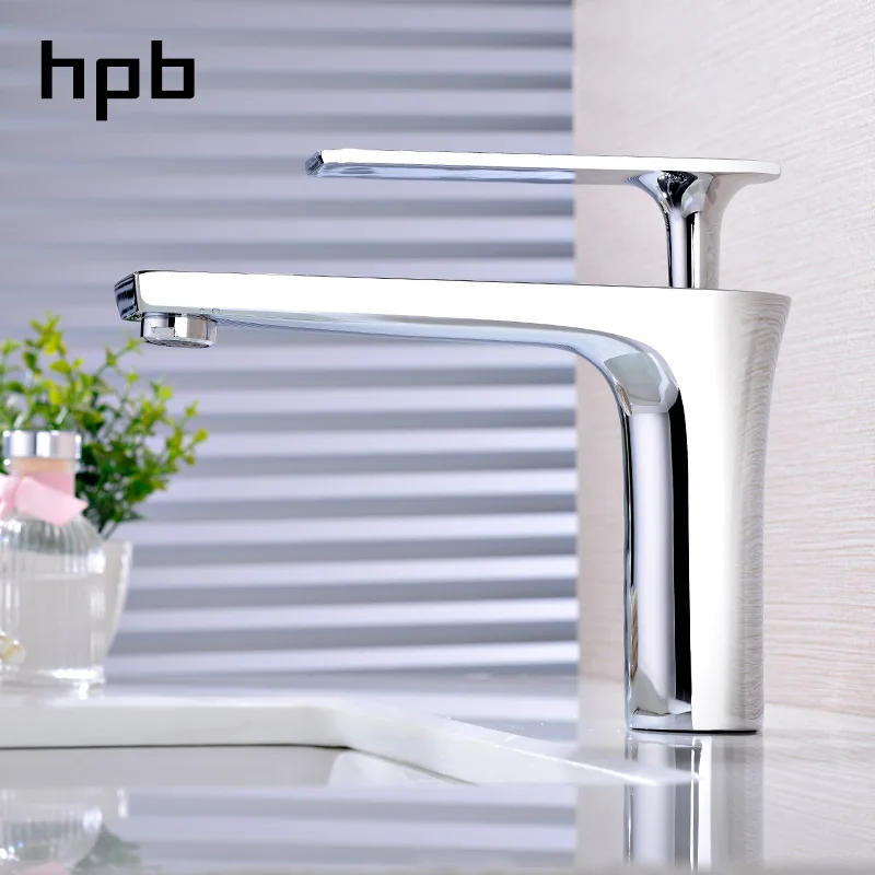 

HPB New Arrival Chrome Bathroom Faucet Single Handle One Hole Deck Mount Lavatory Basin Mixer HP3057