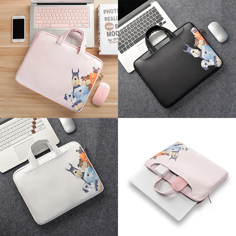 zsst Laptop Sleeve Bag for Notebook Computer Protective Case Cover with Pocket Hot Air Balloon Sky Water Reflection Carrying Protector Handbag