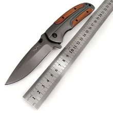 WTT складной карманный охотничий нож, титановое покрытие, сталь, красная деревянная ручка, инструменты для выживания, тактические, для кемпинга, для повседневного использования