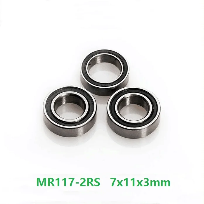 

50pcs/100pcs/500pcs MR117-2RS MR117RS MR117 RS 2RS 7x11x3mm Thin section Miniature Deep Groove Ball Bearing 7*11*3mm 677-2RS