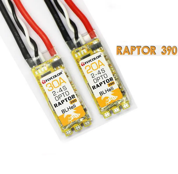 

Flycolor 20A 30A mini RC brushless ESC Raptor 390 2-4S OPTO support BLheli Damped light Oneshot125 MCU F390