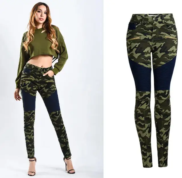 LOGAMI High Waist White Stripes Army 