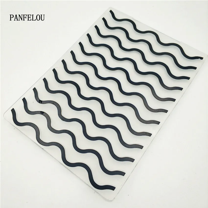 

PANFELOU Easter The wave line Embossing folders Plastic For Scrapbooking DIY Template Fondant Cake Photo Album Card Making