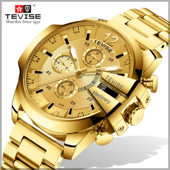 

Men Watch Automatic Mechanical Watches Business Top Brand Tevise Watches Skeleton Tourbillon Waterproof Clock Relogio Masculino