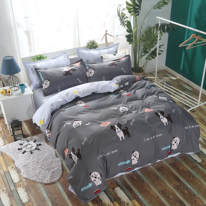 

Cartoon Bed Linen Bear Dog Pattern 4pcs Kids Boys Girls Adult Bedding Set Bed Cover Bed Sheet Duvet Cover Pillowcase Bedclothes