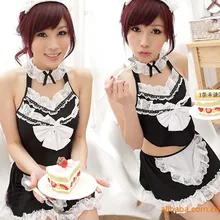 Сексуальное женское белье, сексуальные костюмы, женское платье для косплея, Сетчатое платье с бантом, одежда горничной, женское нижнее белье, Униформа, костюм горничной, Экзотическая одежда