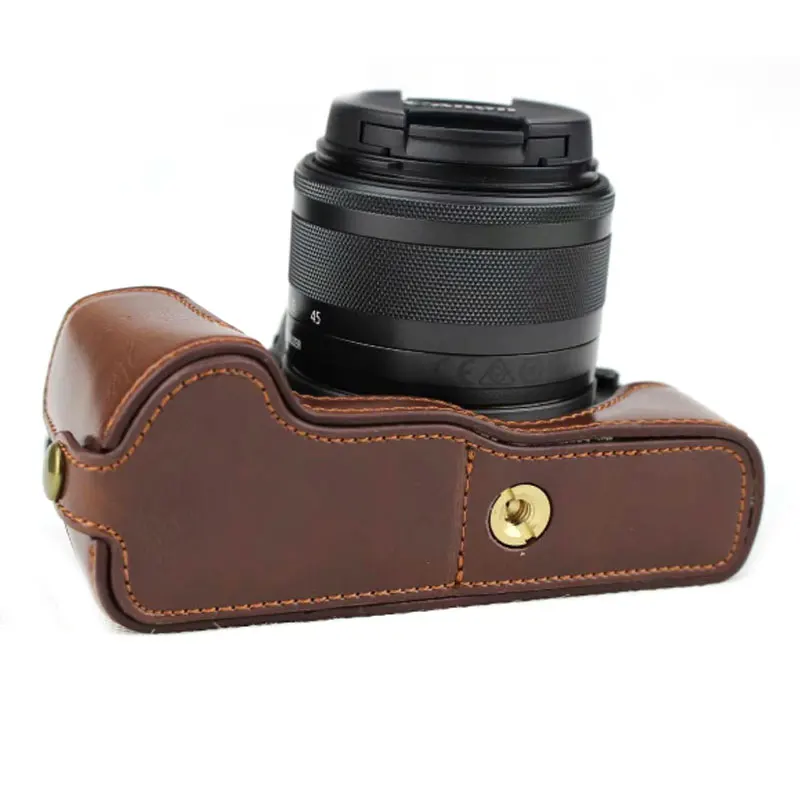 Защитный чехол из искусственной кожи для камеры на половину тела Canon M50 с