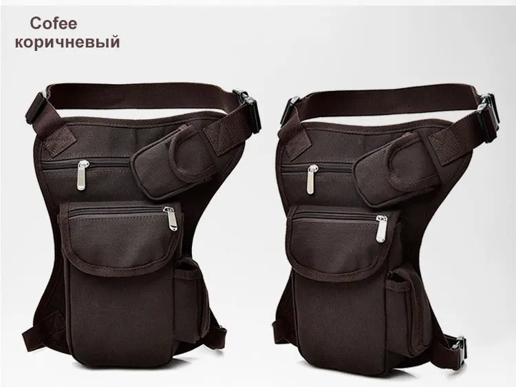Женская Брезентовая сумка с заниженной талией, поясная сумка, ремень для хип-хопа, военная унисекс, для путешествий, многофункциональная сумка-мессенджер на плечо - Цвет: Coffee