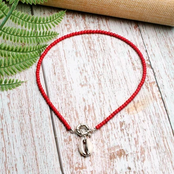LTF Радужное покрытие натуральный камень модное ожерелье для женщин богемное шикарное бикини ожерелье Отдых Путешествия женщины ювелирные изделия - Окраска металла: Red 2