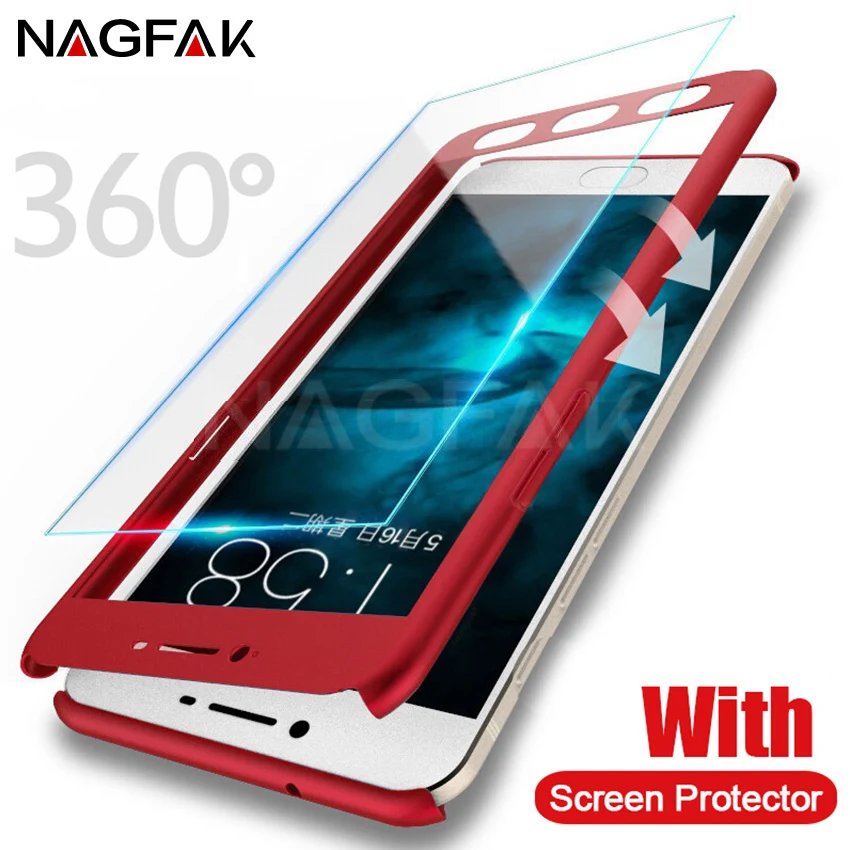 NAGFAK Роскошный Полный чехол для телефона Xiaomi Redmi 5A 4X 4A Note Prime с закаленным стеклом