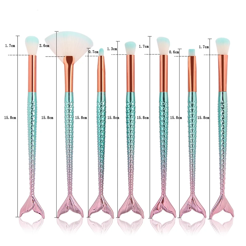 20 шт. набор кистей для макияжа с русалочкой, тени для век, контур для бровей, набор кистей для растушевки основы, набор кистей для макияжа, Косметический Набор pincel maquiagem