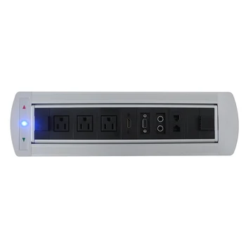 

2019 New Electric flipping up desktop socket for conference room with LED light for office environment